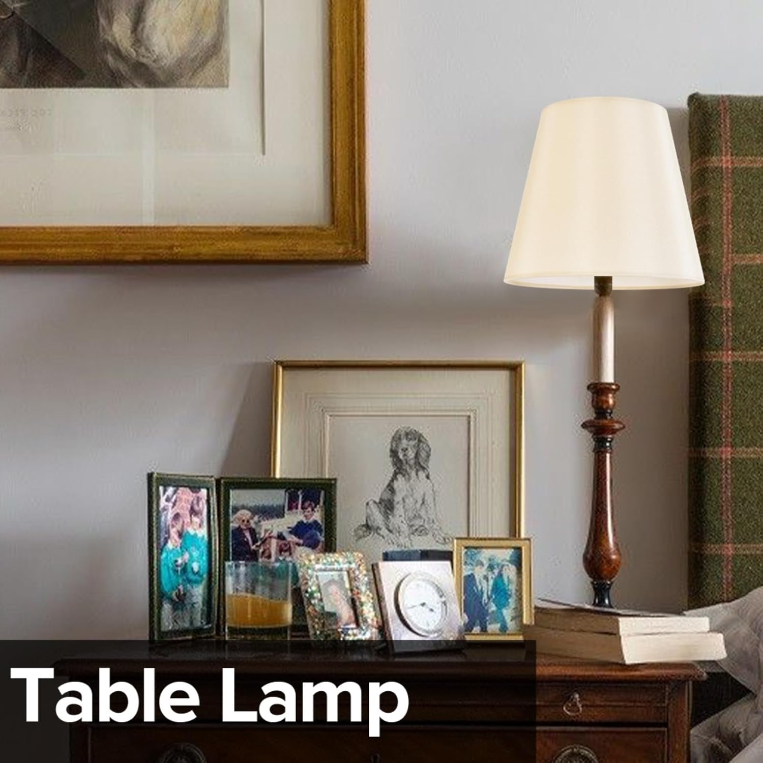 Set of 6 Yellowish Beige Chandelier Lamp Shades, 4" Top x 6" Bottom x 5" Height (Clip on Bulb) Small Lamp Shade, Faux Silk Fabric Lampshade for Wall Lamp, Desk Lamp, Replacement Lampshade by GO&SO - Image 9