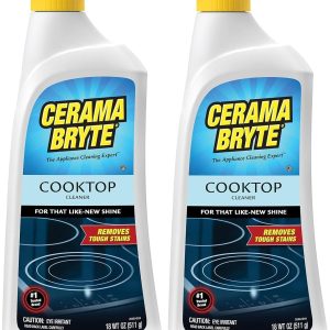 Cerama Bryte Removes Tough Stains Cooktop and Stove Top Cleaner for Glass - Ceramic Surfaces, 18 Ounces, 2 Pack