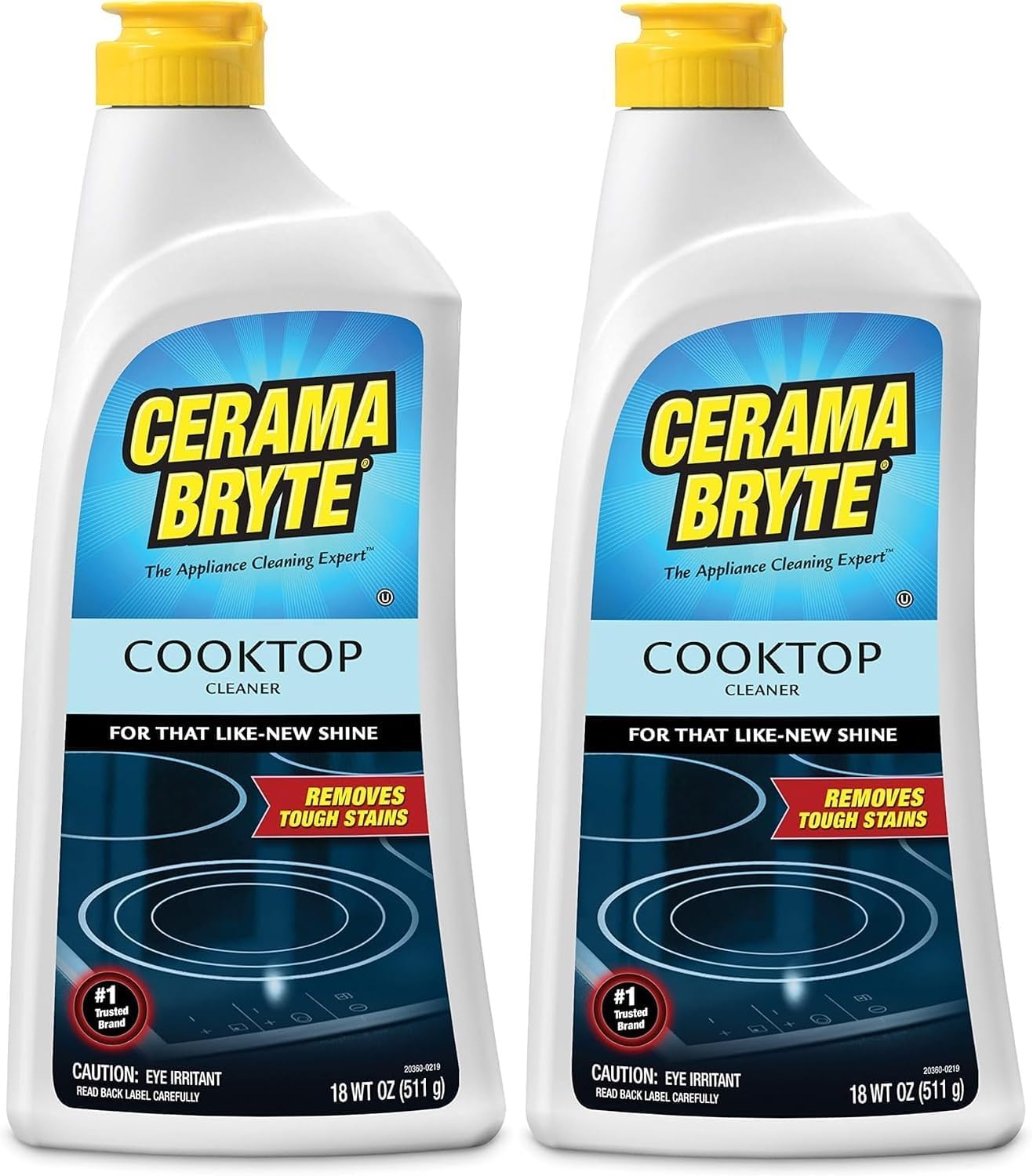 Cerama Bryte Removes Tough Stains Cooktop and Stove Top Cleaner for Glass – Ceramic Surfaces, 18 Ounces, 2 Pack