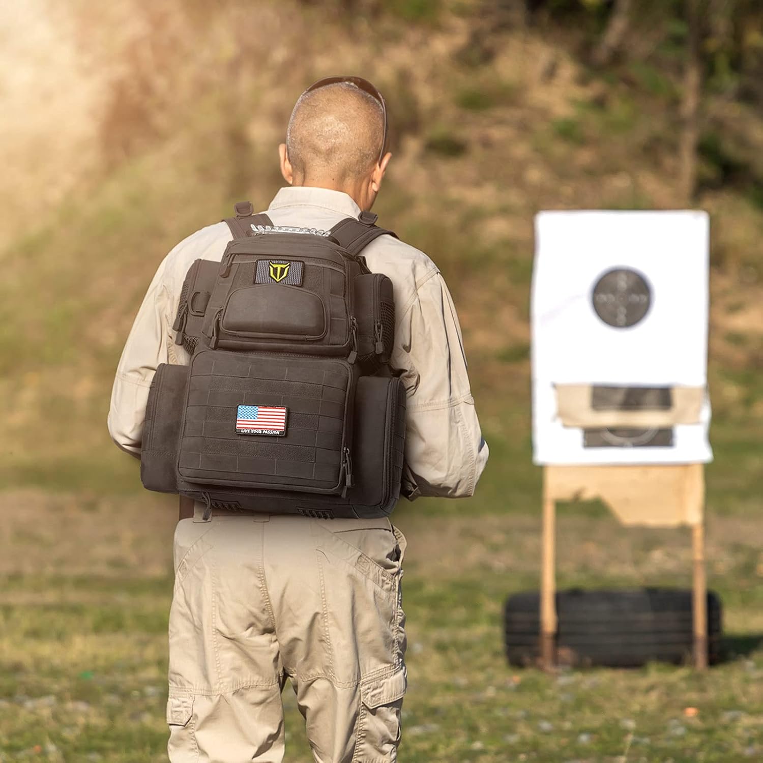 TIDEWE Tactical Range Backpack with Removable Divider, Handgun Backpack with 4 Pistol Case, Range Bag with Hard Glasses Case - Image 7