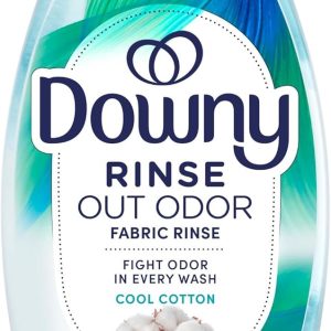 Downy Rinse Laundry Odor Remover, Cool Cotton Scent, 48 fl oz, Fabric Softener and Laundry Odor Removal Rinse, Fights Odors at the source, HE Compatible