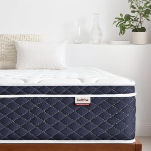 Queen Mattress for Back Pain, 12" Hybrid Mattresses in a Box, Individual Pocket Coils, Medium Firm Feel, CertiPUR-US® Certified Memory Foam, 100-Night Trial, Personalized Support & Pressure Relief