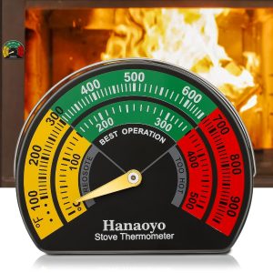 Wood Stove Thermometer with Large Dial, Magnetic Stove Pipe Thermometer for Wood, Gas, Pellet Stoves (1 Piece)