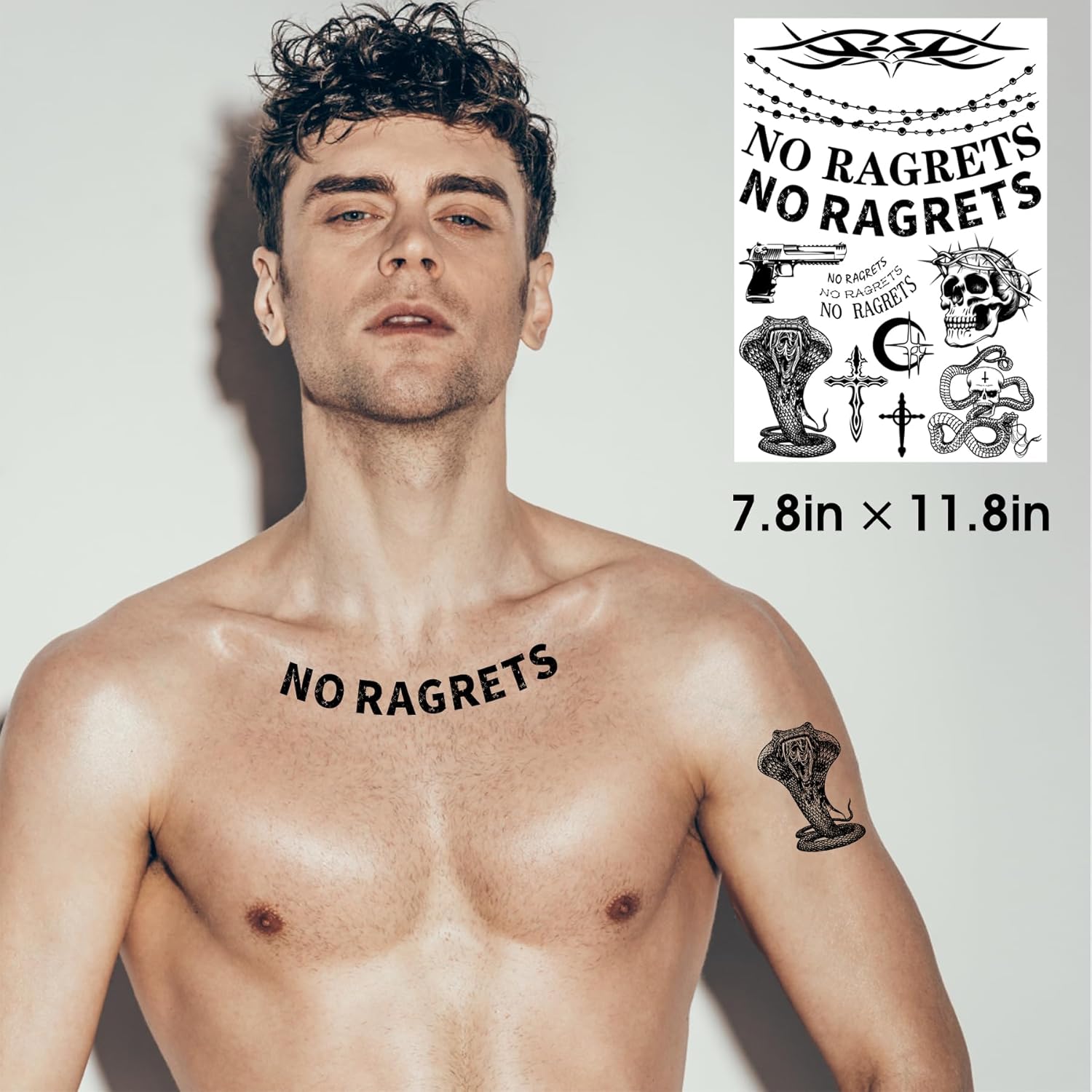 Temporary Fake Barbed Wire Tramp Stamp Realistic Tattoo Stickers for Adult Women Men,Neck Spine Wicked Tattoos for Halloween,Parties 4 sheets A (45+ styles) - Image 4