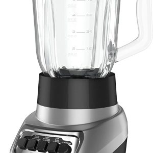 BLACK+DECKER PowerCrush Multi-Function Blender with 6-Cup Glass Jar, 4 Speed Settings, Silver