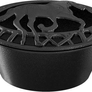 Fire Beauty Woodstove Steamer Stove Humidifier Cast Iron Lattice Top Rust Resistant 2.3 Quart Capacity (horse)