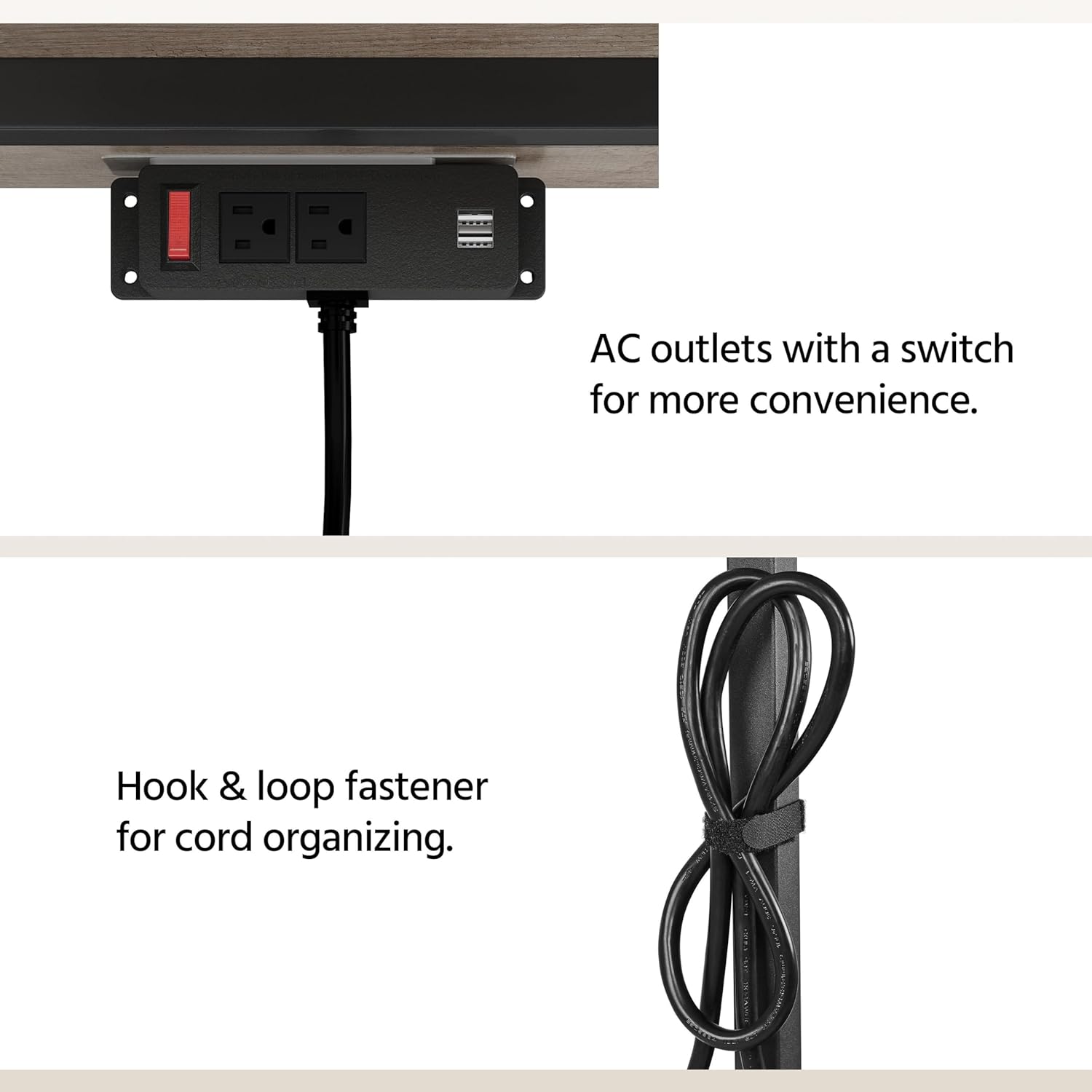 Yaheetech Kitchen Bakers Rack with Power Outlet & LED Lights, 5 Tiers Coffee Bar Table with 8 S Hooks, 64 Inches Tall Microwave Oven Stand with Storage for Spices, Pots, Gray - Image 8