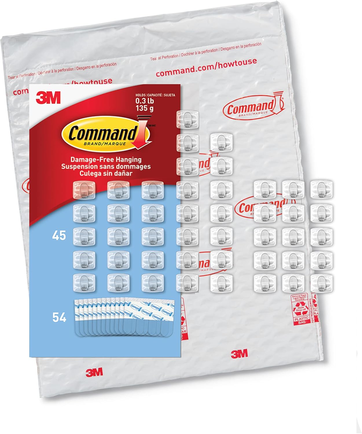 Command Indoor Mini Light Clips, Damage Free Hanging Christmas Light Clips, Mini Wall Clips for Hanging Indoor Christmas Decorations, Lights and Cables, 45 Clear Clips and 54 Command Strips - Image 10