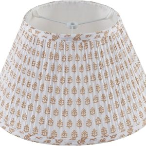 Lamp Shades for Table Lamps,Medium Lamp Shade 7" Top x 13" Bottom x 7.8" Slant Height,Barrel Replacement Lampshade(Spider Fitter), Modern Fabric Pleated Lampshades for Table Lamp 1 Pack(Brown Floral)