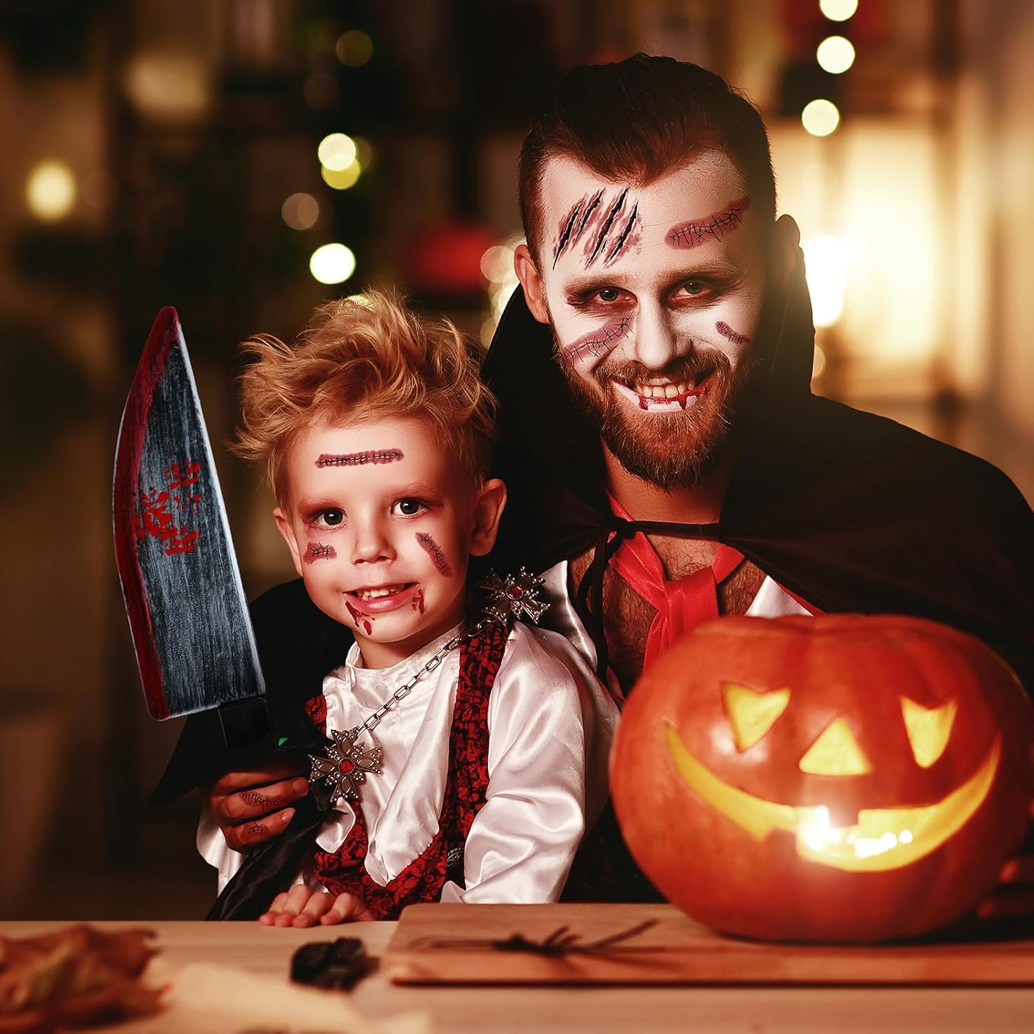 【10 Sheets】 Chucky Costume Halloween Temporary Tattoos Realistic Temporary Tattoos Stickers Scars Tattoos for Zombie Costume Halloween Parties Party Favor Party Supplies - Image 5