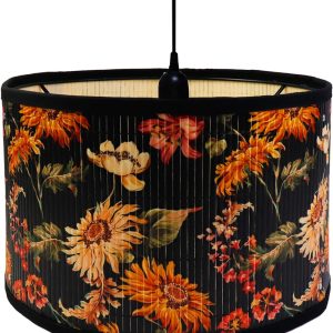 Crapyt E27 Round Decorative Shades Table Lamp, 11.81"×7.87" Bamboo Shade Unique Lamp for Chandeliers, Floor Lamps