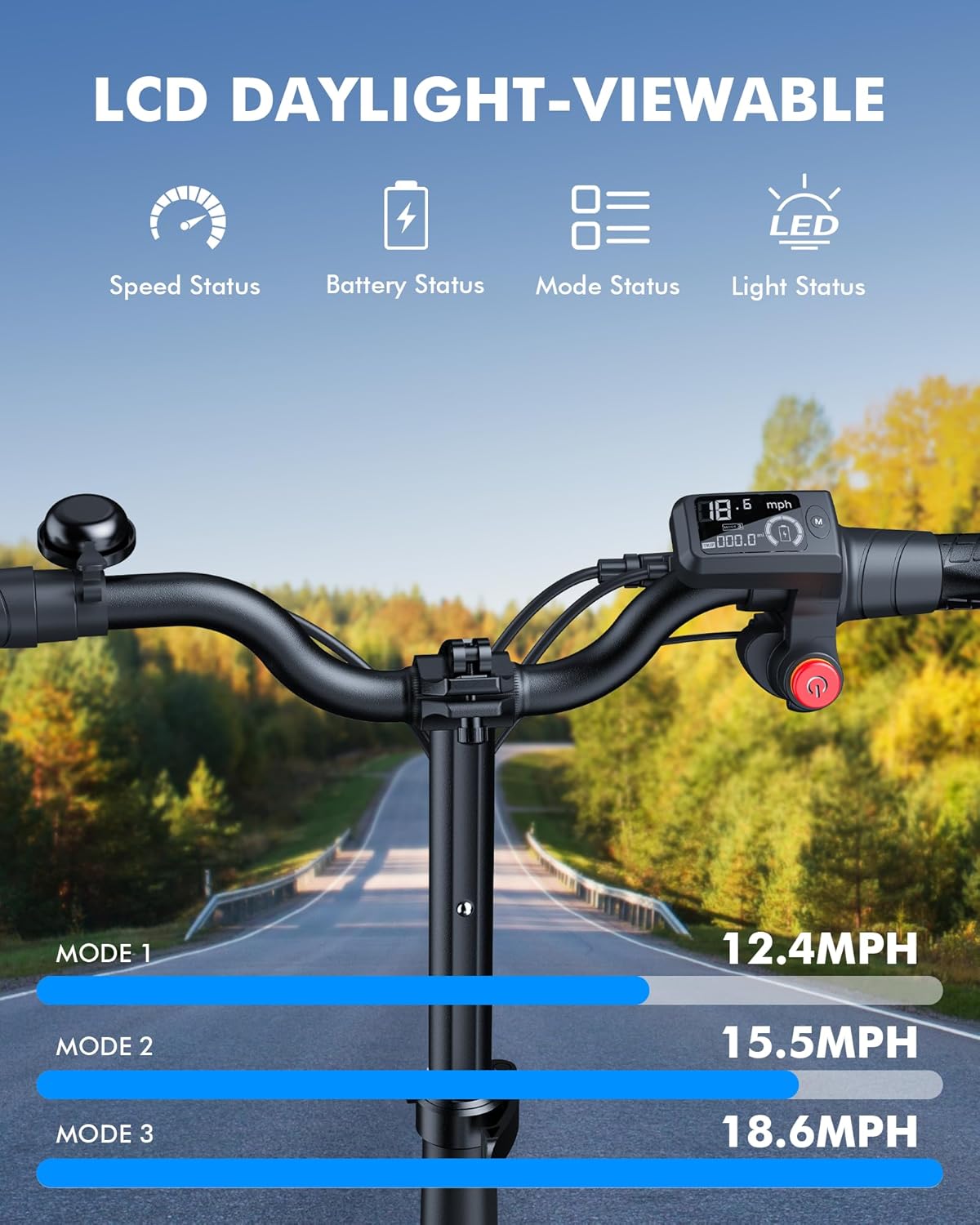 Gyroor C1 Plus Electric Scooter for Adults with Seat & Pet Basket - 30 Miles Range 650W Motor 48V 13.5Ah Battery 18.6MPH 14" Pneumatic Tires Foldable Design Dual Shock Absorbers 300lbs Capacity - Image 6