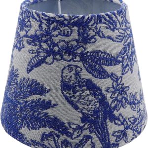 T Tulead Drum Lamp Shade Decor Lampshade Blue Embroidered Lamp Shade for E27/E14