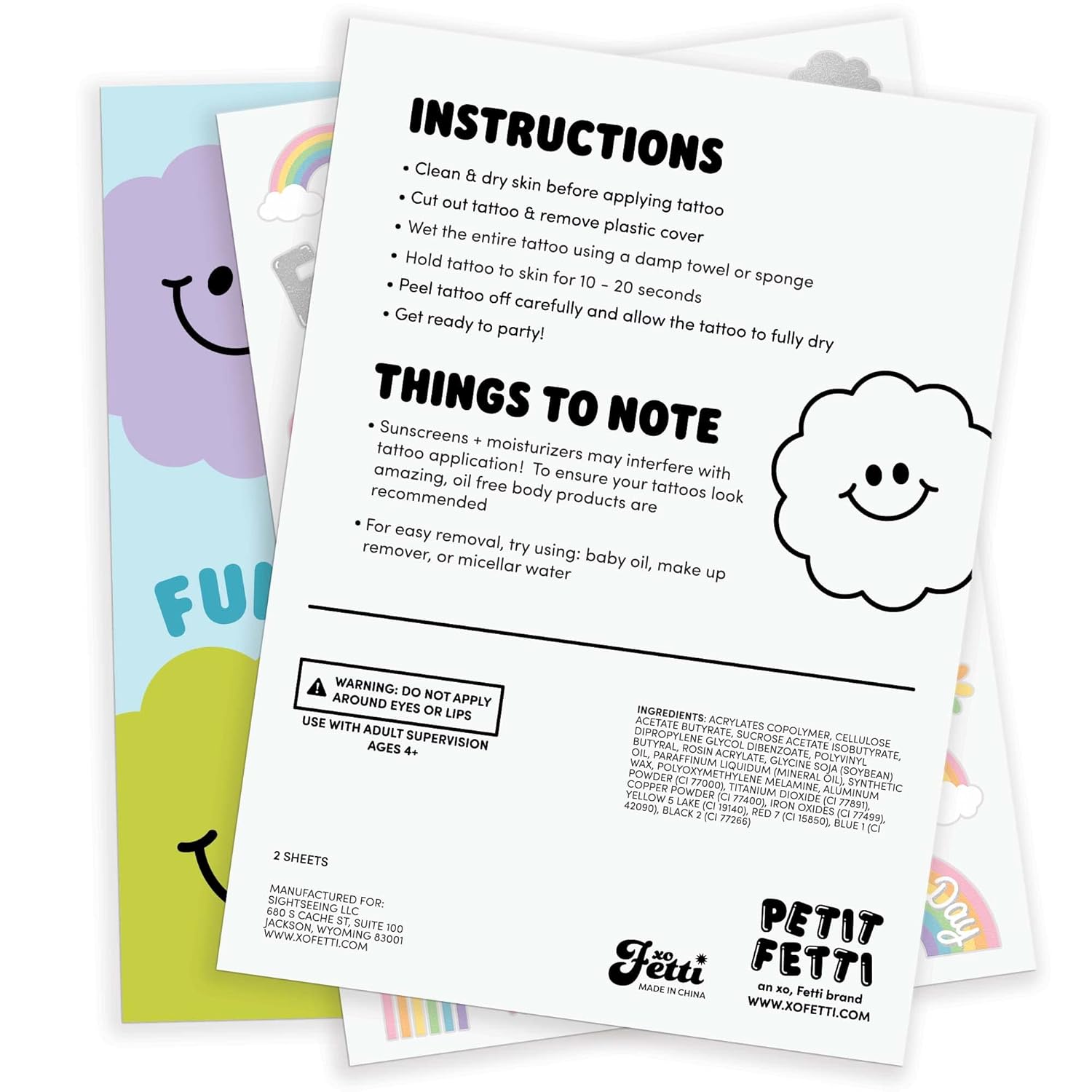 xo, Fetti Rainbow Temporary Tattoos - 46 Glitter Styles | Unicorn Birthday Party Supplies, Oh Happy Day Baby Shower, Magical Party Favors - Image 6