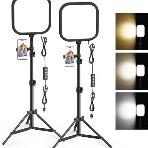 2Pack LED Video Light Kit, Hagibis 15W Photography Lighting Kit, 78" Dimmable Studio Lights with Tripod, 2500-8500K Stream Light for Video Recording, Game Streaming, Photography, Tiktok, YouTube