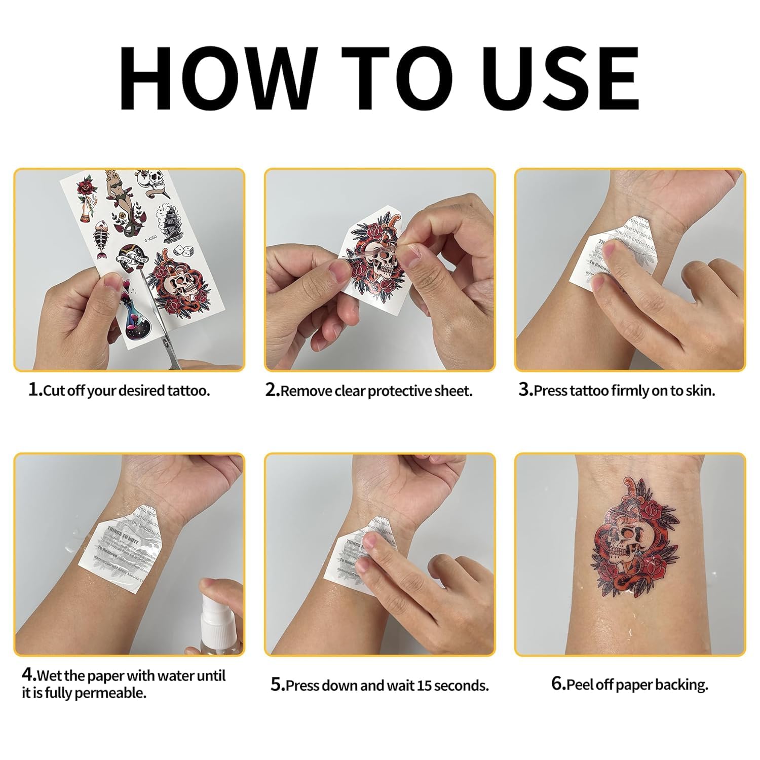 【10 Sheets】 Chucky Costume Halloween Temporary Tattoos Realistic Temporary Tattoos Stickers Scars Tattoos for Zombie Costume Halloween Parties Party Favor Party Supplies - Image 4