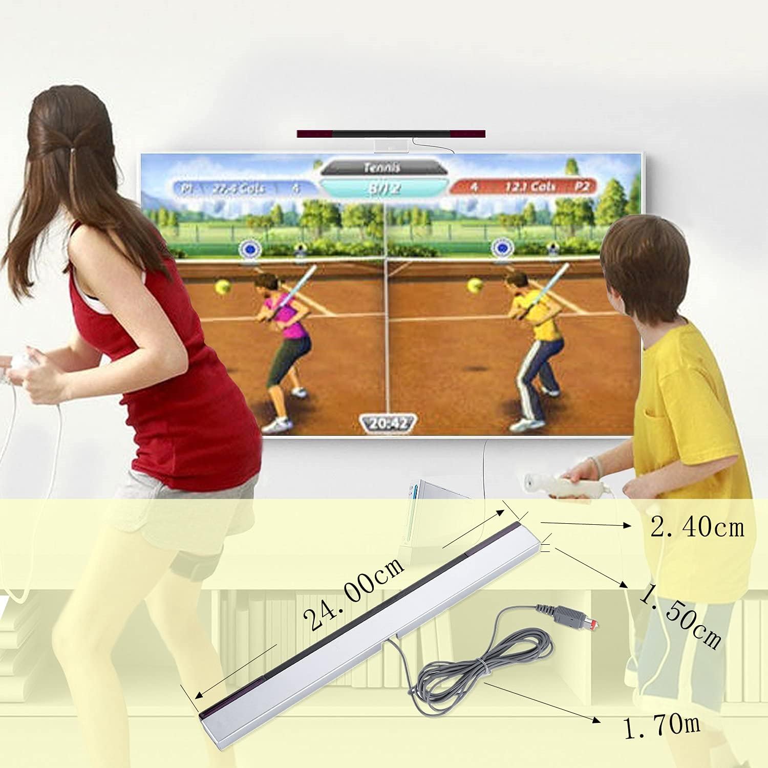 Wii Sensor Bar Original Wii Sensor,IR Signal Ray Sensor Bar Wired Receiver with a Stand,for Nintendo WII/WIIU - Image 3