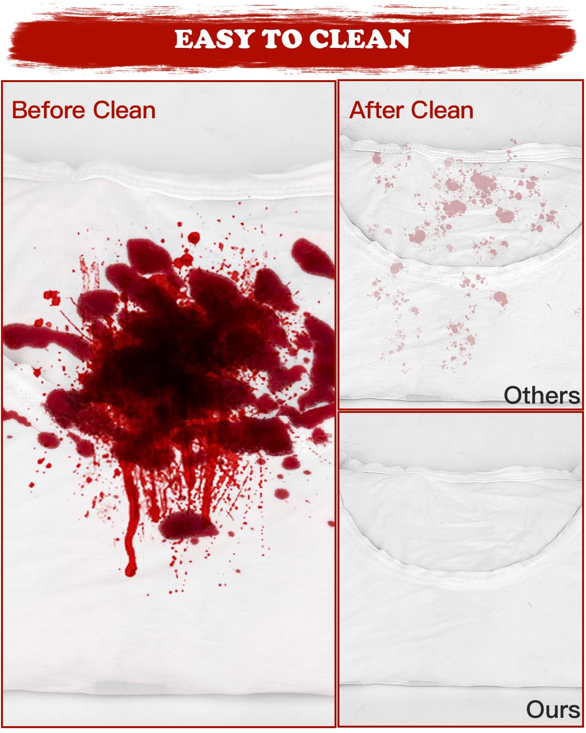 Halloween Fake Blood Makeup Kit 5.44oz, Realistic Fresh Red Faux Blood Spray Washable for Cosplay Party Zombie Vampire Monster - Image 5