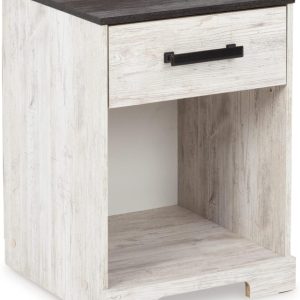 Signature Design by Ashley Shawburn 1 Drawer Night Stand Nightstand, 22.09" Tall, Whitewash & Gray
