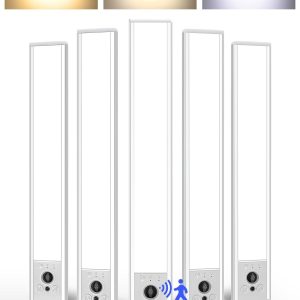 EZVALO 5 Pack Under Cabinet Lighting, 3200mAh Rechargeable Motion Sensor Light, 12inch Magnetic Closet Lights with Dimmable & 3 Color Temps, Wireless Motion Activated Lights with Remote for Kitchen