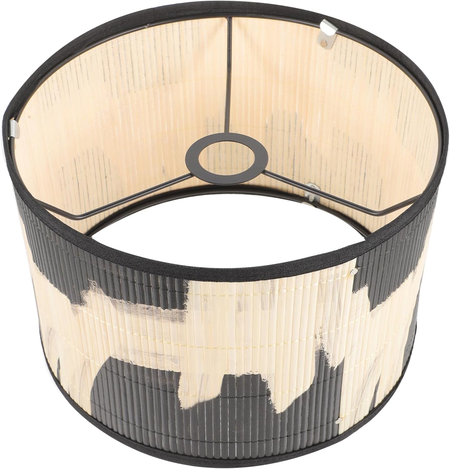 Uonlytech Bamboo Lamp Shade, Vintage Drum Lampshade Chandelier Lamp Cover Replacement Light Accessory for Pendant Floor Light, 30X30x20CM - Image 6