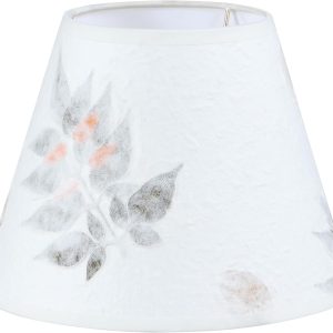 Aspen Creative 56038 Empire Uno Lamp Shade in White with Petal Paper, 5" Top x 9" Bottom x 7" Slant Height, Slip UNO 33mm