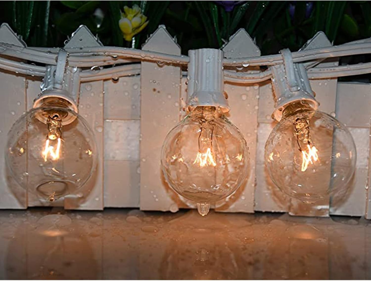 G40 Replacement Light Bulbs, 120V 5W Clear Globe Bulb, E12 C7 Candelabra Base, 1.5 Inch Glass Incandescent Bulbs for Indoor Outdoor Patio String Lights, Warm White -25 Pack - Image 2