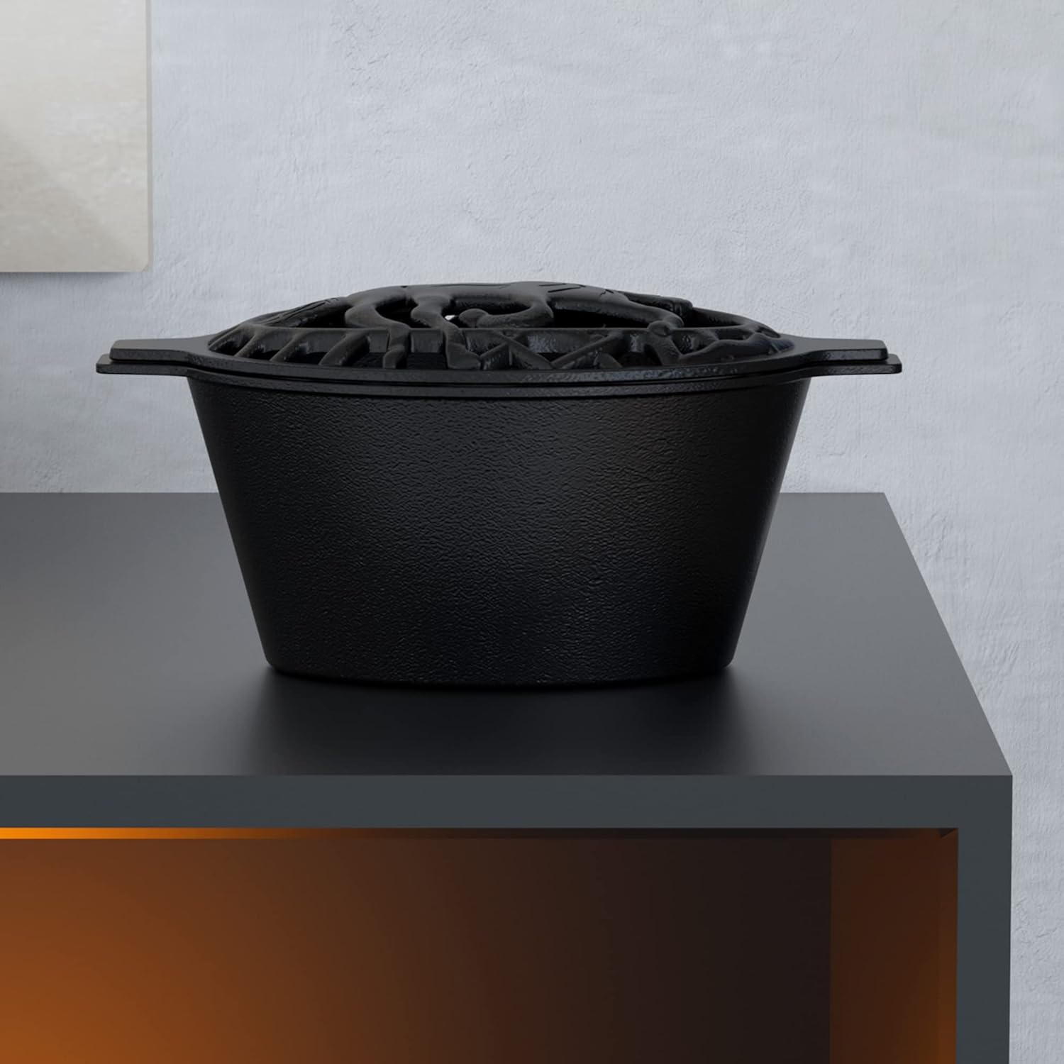 Fire Beauty Woodstove Steamer Stove Humidifier Cast Iron Lattice Top Rust Resistant 2.3 Quart Capacity (horse) - Image 4