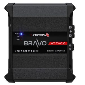 Stetsom Bravo Attack 3000 2 Ohms Mono Car Amplifier, 3000.1 3K Watts RMS, 2Ω Stable Car Audio, Full Range HD Sound Quality, 3000x1, Crossover & Bass Boost, Car Stereo Speaker MD, Smart Coolers
