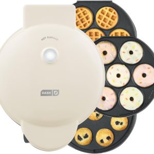 DASH MultiMaker Treat Maker System, Mini Donuts, Waffle Bites, Mini Cupcakes - Cream