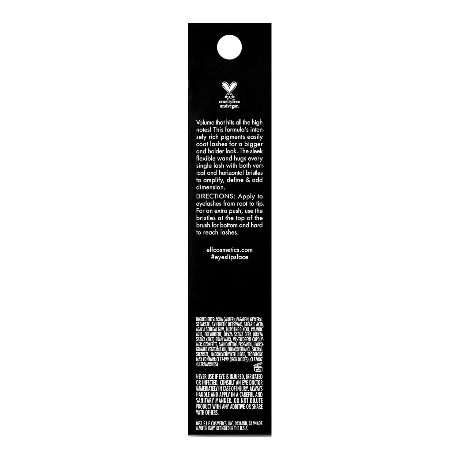 e.l.f. Lash It Loud Mascara, Volumizing & Intensely Pigmented Formula For Fuller & Bolder Lashes, Adds Dimension, Vegan & Cruelty-Free, Black, 0.23 Oz - Image 6