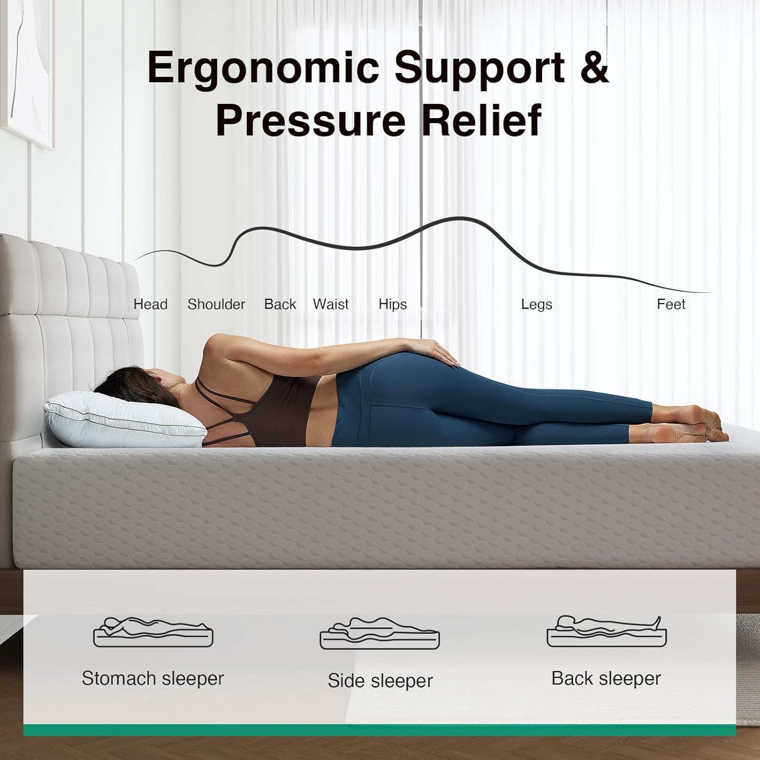 Novilla Memory Foam Mattress Full, 10 Inch Full Size Mattress with Comfort Foam & High-Density Support Foam for Pressure Relief & Contour Support Mattresses in a Box, Medium Firm Feel - Image 3