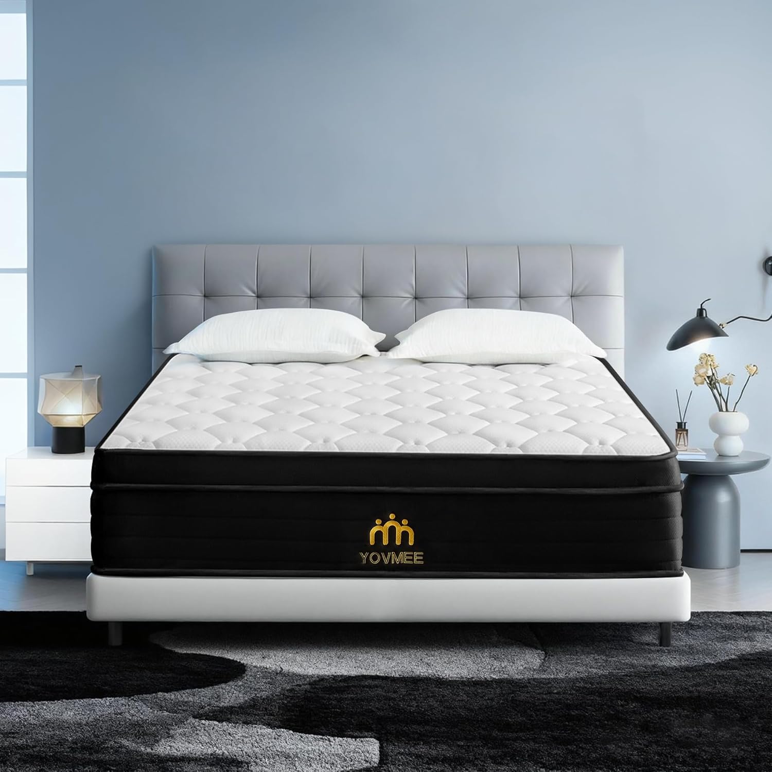 Twin Mattress 8 Inch Hybrid Mattress in a Box Memory Foam & Individual Pocket Spring Motion Isolation Edge Support Pressure Relief Medium Firmness Certified Foams & Fabric Fiberglass Free