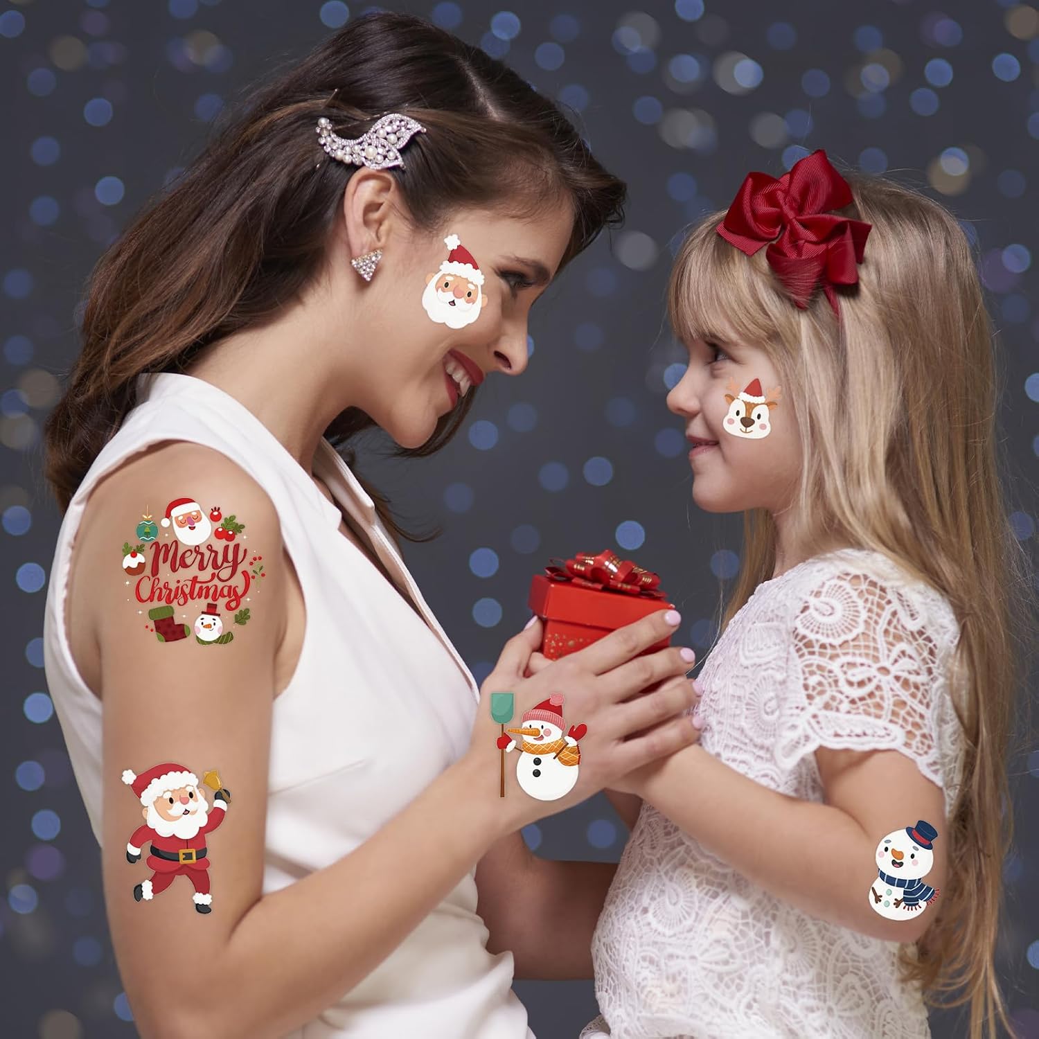 winthrop 240 Pcs Bulk Christmas Temporary Tattoos for Kids, Individually Wrapped Waterproof Safety Tattoos Stickers, Best Choice for Christmas Goody Bag Stuffers, 60 Different Designs Snowman Santa - Image 3