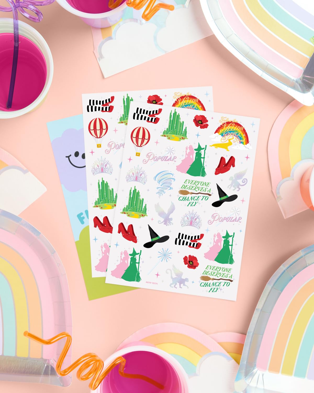 xo, Fetti Witch Temporary Tattoos - 52 iridescent Foil Pcs | Birthday Witch Accessory, Kids Wizard Party Favor, Cute Musical DIY Activity - Image 6