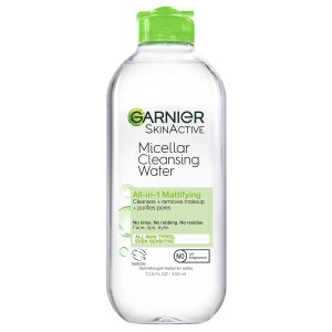 Garnier Micellar Water for Oily Skin, Facial Cleanser & Makeup Remover, Mattifying, For All Skin Types, Vegan, Cruelty Free, 13.5 Fl Oz (400mL), 1 Count