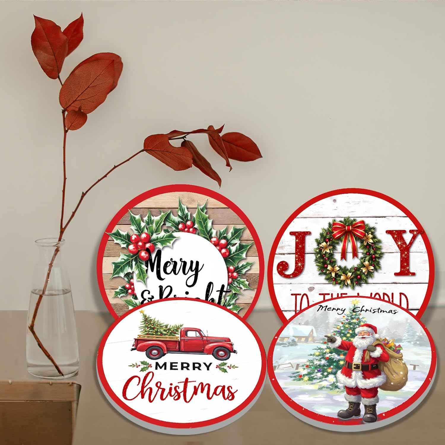 Ginger Man Snowmen Santa Electric Stove Burner Covers,Christmas Party Round Metal Stove Burner Covers, Set of 4,Stove Top Covers for Electric Stove Cooktop Decorative Home Kitchen Decor Holiday - Image 4