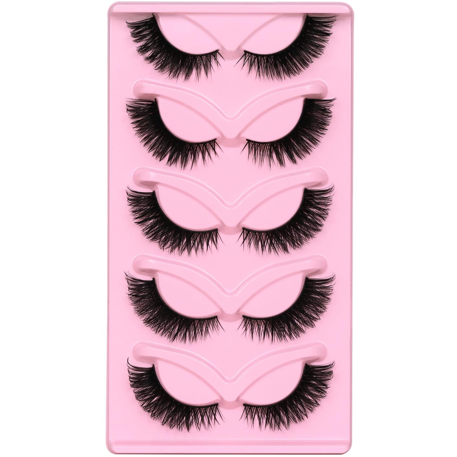 Veleasha Cat Eye Lashes Natural Look Fox False Eyelashes Gorgeous Wispy & Lightweight Faux Mink Lashes for Doll Eye Makeup 5 Pairs Pack (Charming) - Image 7