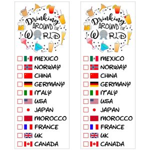 Drinking Around The World - Pack Of 2 Temporary Tattoo