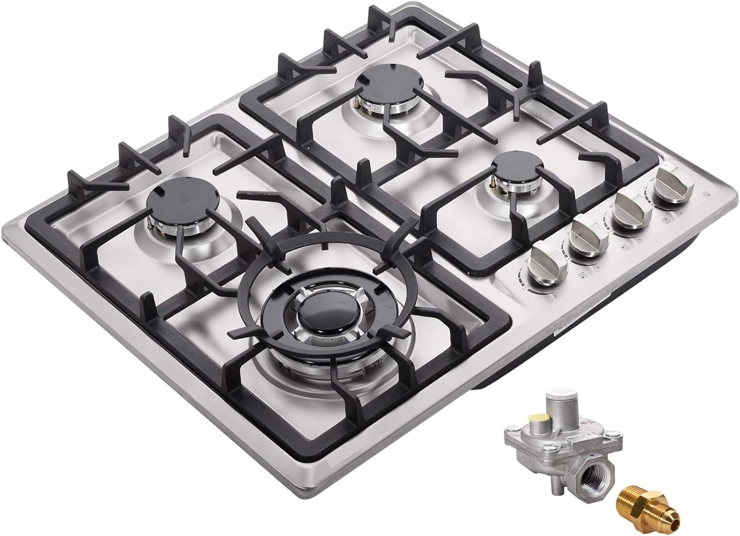 24″ Gas Cooktop Dual Fuel 4 Sealed Burners Stainless Steel Drop-In Gas Cooktop DM425-SA05 Gas Hob Gas Cooker