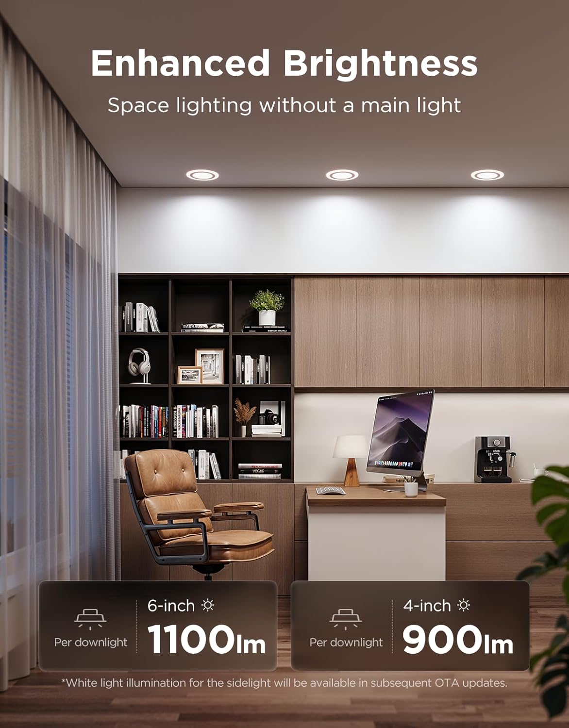 Govee Smart Recessed Lighting 6 Inch, Matter RGBIC LED Recessed Light Work with Alexa, Google Assistant, Dimmable 1100LM Canless Downlight with Junction Box for Living Room, Bedroom, Kitchen 4 Pack - Image 8