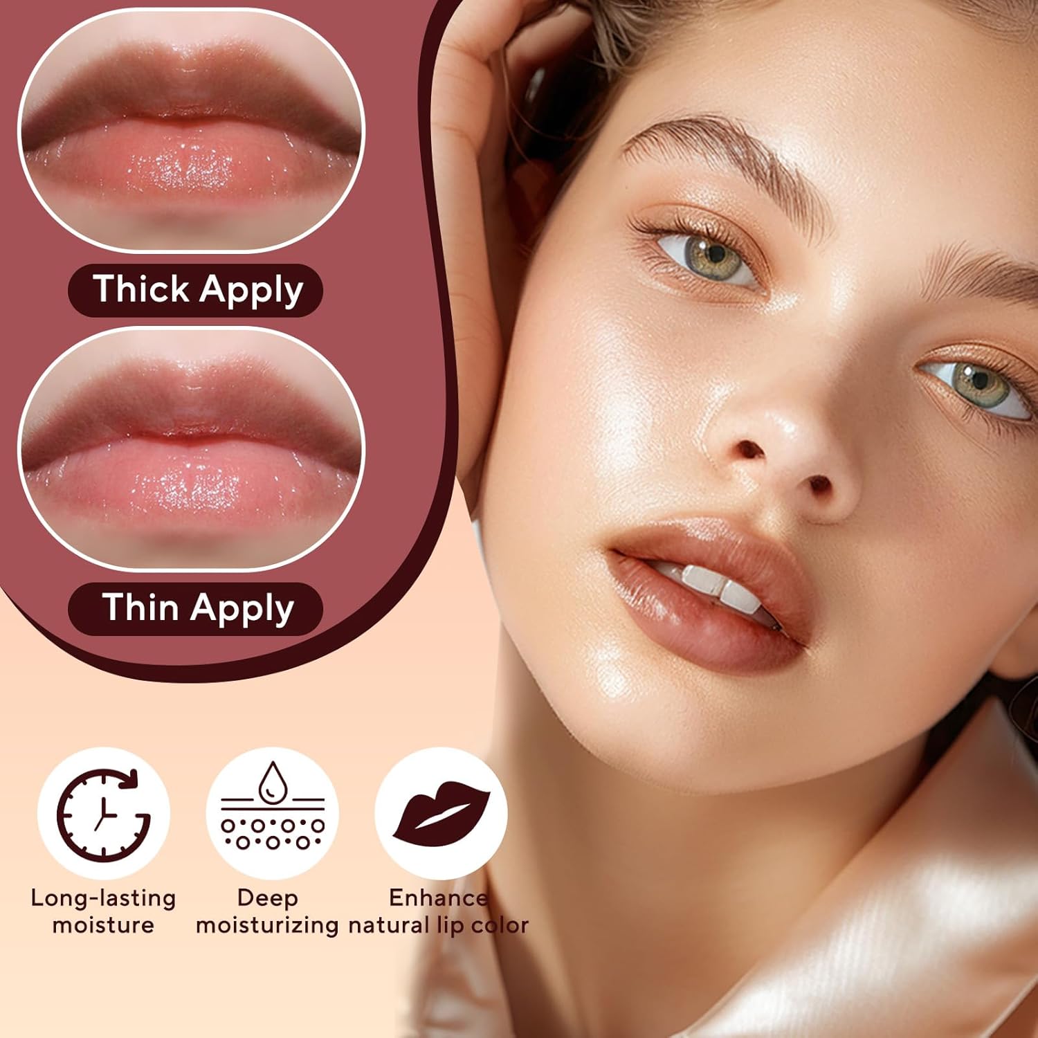 Honey Lipstick Tinted Lip Balm, Sheer Lightweight Lip Stain for All Skin Tones, Moisturizing Nourishing Lipstick for Women All Skin Tones, a Hint of Natural Cherry Tint, Pack of Black & Pink - Image 3