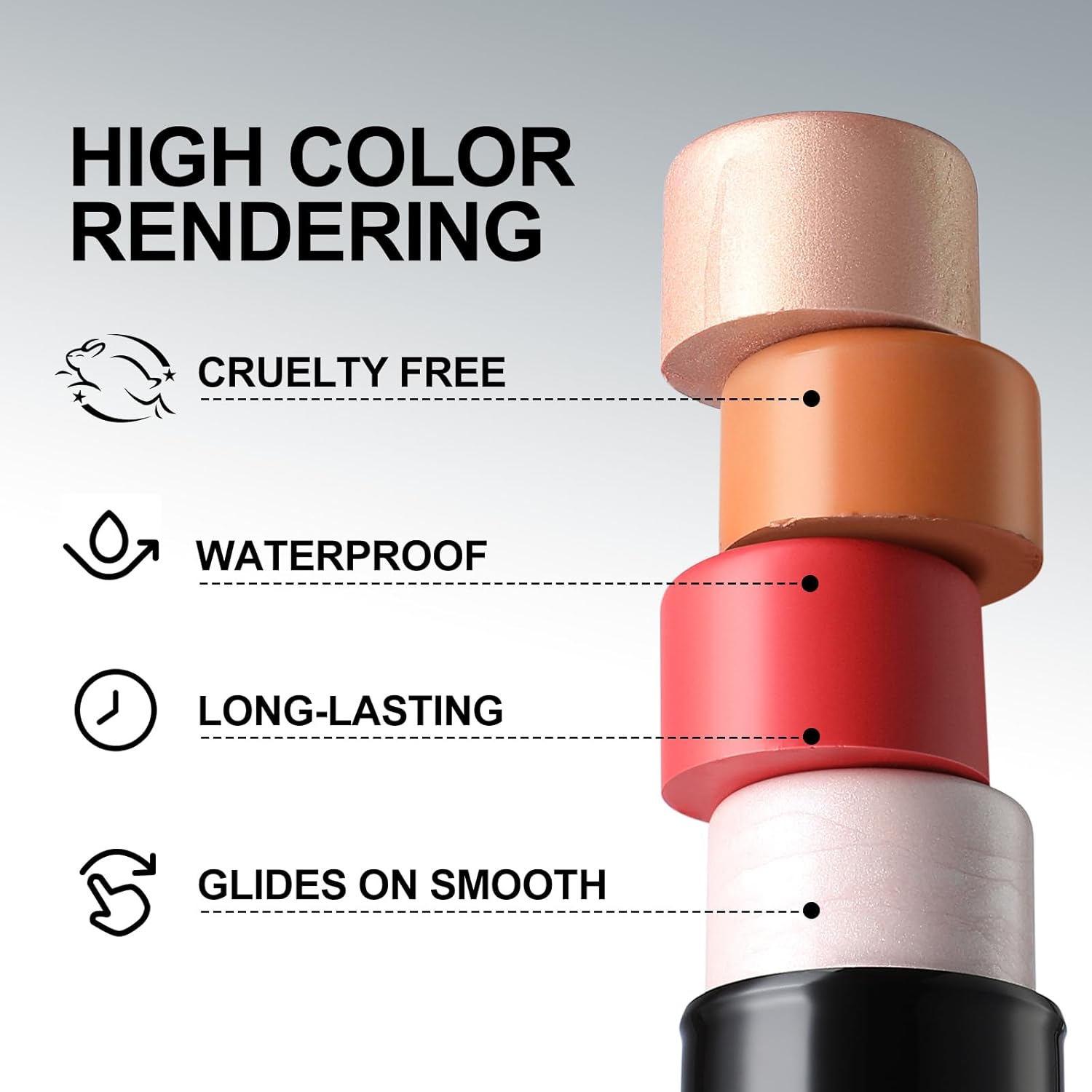 FOCALLURE 3 Pcs Cream Contour Sticks,Shades with Highlighter & Bronzer & Blush,Non-greasy Long-wear Face Contouring Pen,Easy to Sculpt the Face and Create a Lightweight Finishing Makeup,FAIR - Image 7