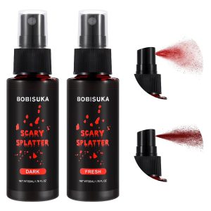 BOBISUKA 2PCS Dark+Fresh Fake Blood Spray Set- Realistic Effects Fake Blood Stage Blood for Halloween Costume Clothes Zombie Vampire and Monster SFX Makeup & Dress Up