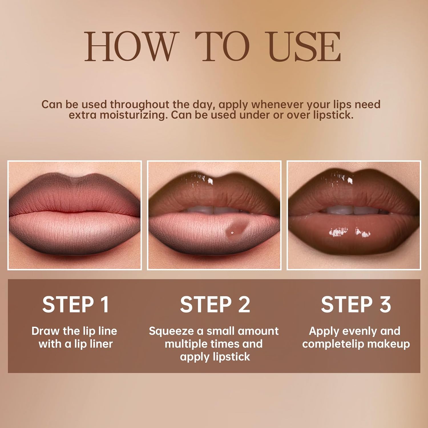 Nourishing Lip Gloss with Brown Lip Liner Lip Combo Set, Moisturizing High Shine Nude Lip Glow Oil Fresh Lightweight Glossy Plumping Lip Gloss for Women Long Wear Mini Liquid Lipstick Makeup#8 - Image 7