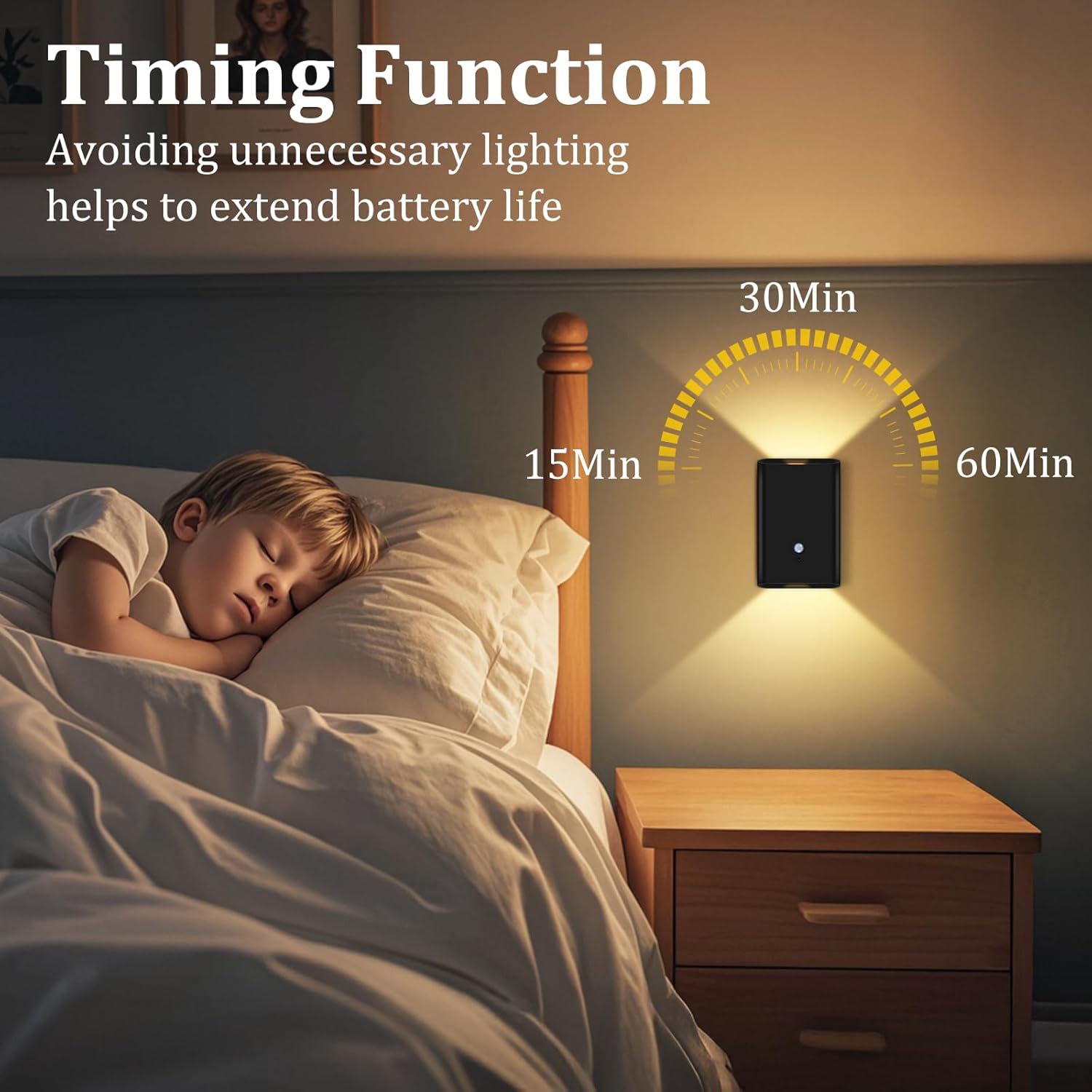 Battery-Operated Motion Sensor Wall Light: 5000mAh Rechargeable Wall Sconce Set of 2 Motion Sensored Closet Light Magnetic Stair Lights Indoor Wireless Wall Sconces Night Light for Bedroom Hallway - Image 7