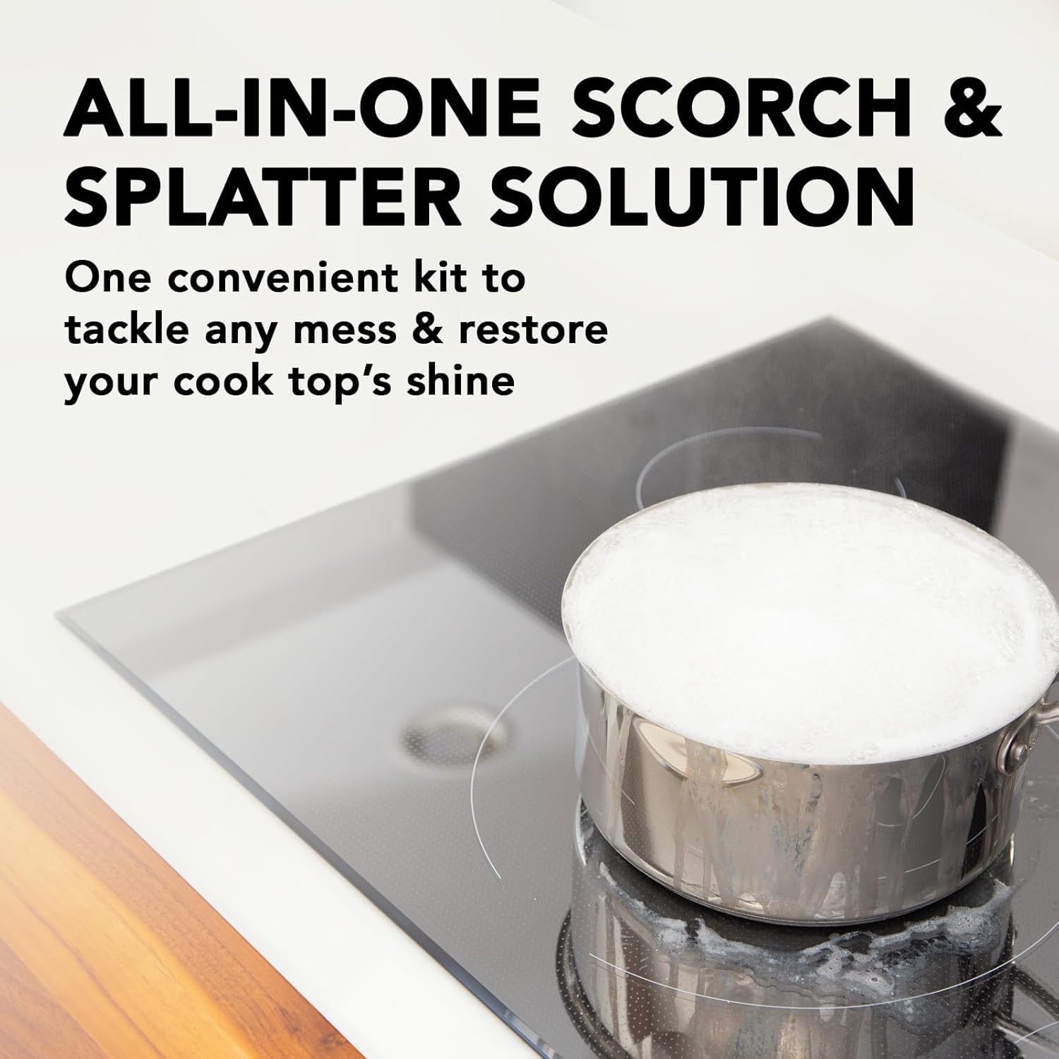 Weiman Glass Cooktop Cleaner Kit - Remove Burned on Food, Grease & Grime and Polish Stovetop, Ceramic & Induction, Streak Free, Cleaning Supplies, 20 Oz, Scrubbing Pad, Razor Scraper - Image 5