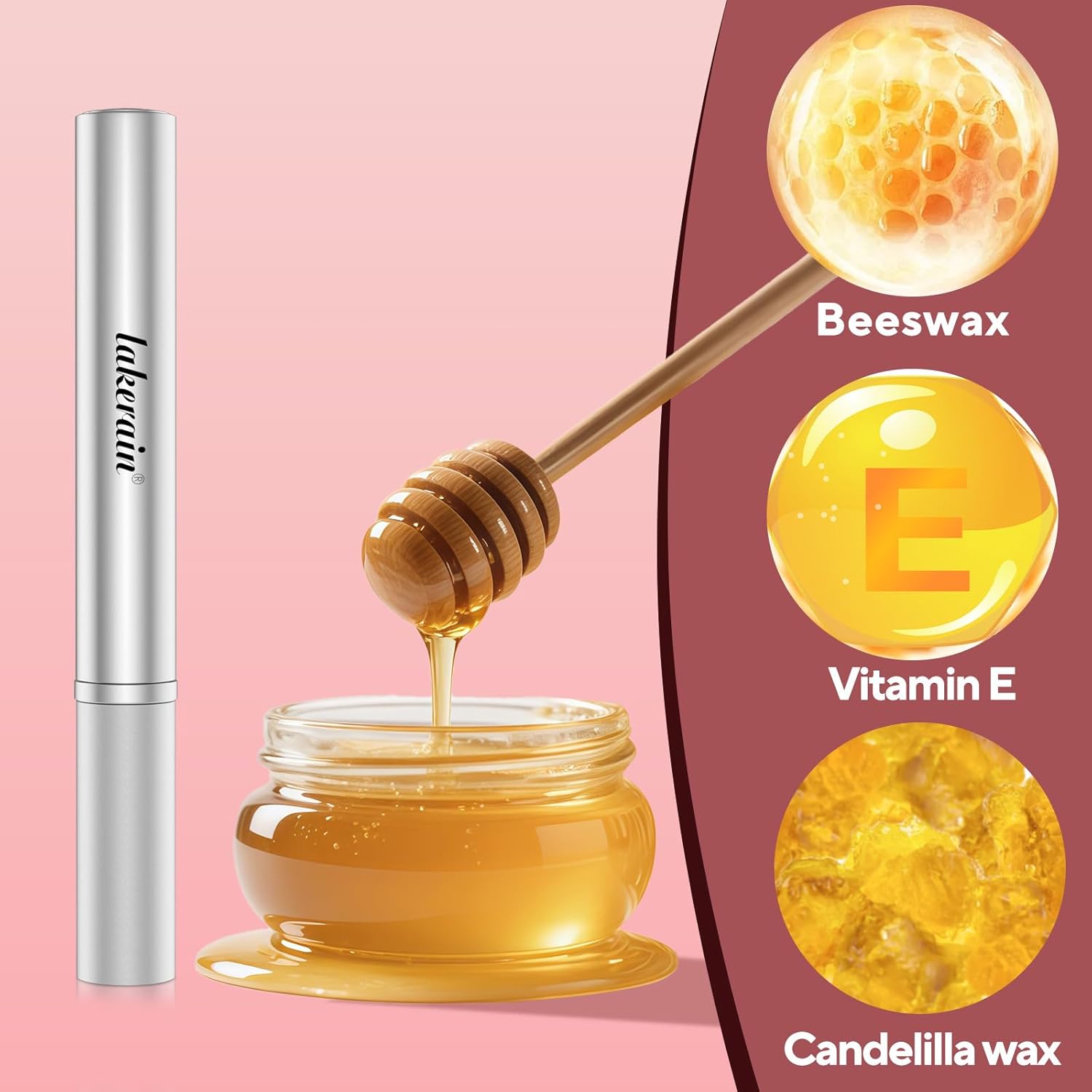 Honey Lipstick Tinted Lip Balm, Sheer Lightweight Lip Stain for All Skin Tones, Moisturizing Nourishing Lipstick for Women All Skin Tones, a Hint of Natural Cherry Tint, Pack of Black & Pink - Image 2