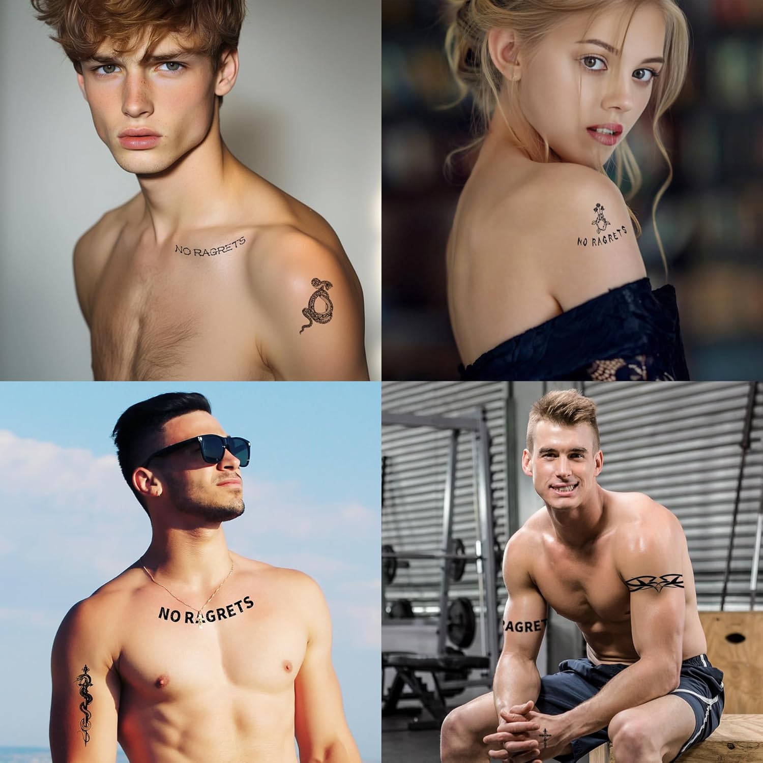 Temporary Fake Barbed Wire Tramp Stamp Realistic Tattoo Stickers for Adult Women Men,Neck Spine Wicked Tattoos for Halloween,Parties 4 sheets A (45+ styles) - Image 6