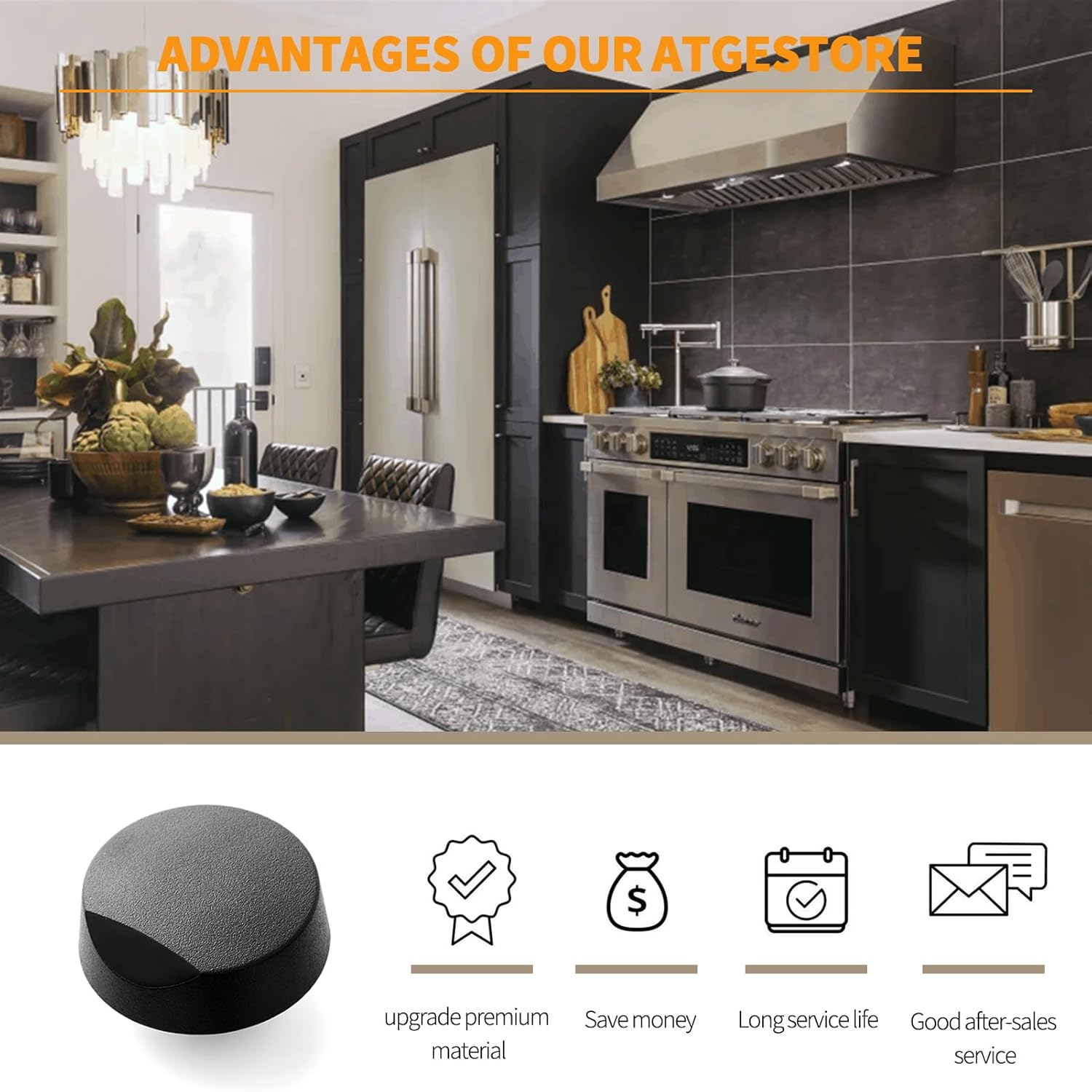 atgestore 82977 Cooktop Knob Replacement for Dacor Stove Parts DE81-08738A Stove Knobs for Dacor Range Parts Burner Control Knobs SGM365 DE81-10313A Black Plastic Gas Stove Top Knobs 1 Pcs - Image 6